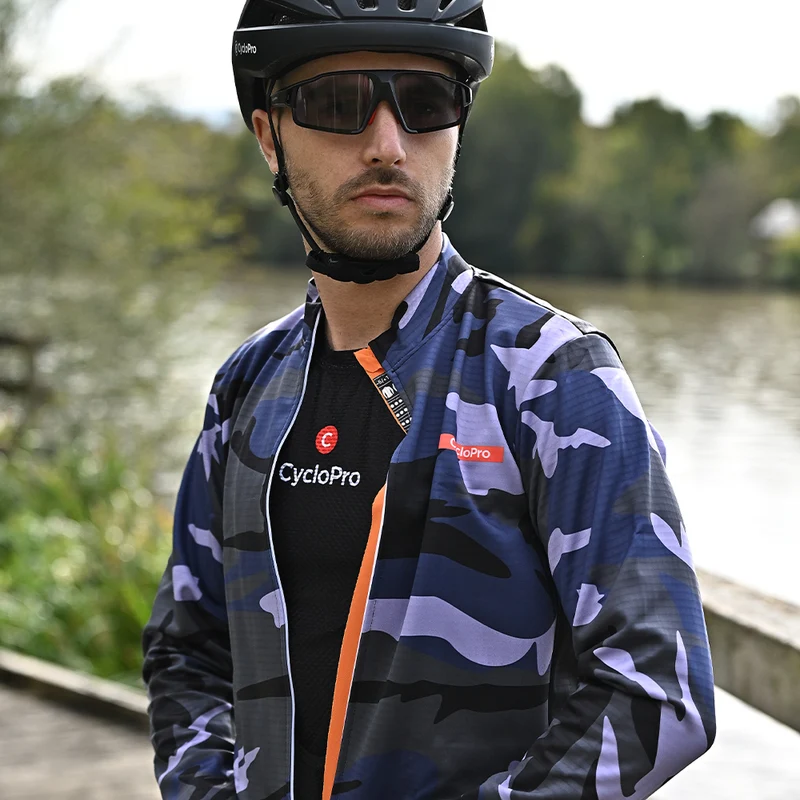 Veste Thermique de cyclisme bleue foncée - Commandeur