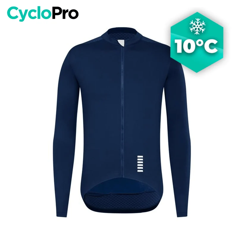 MAILLOT DE CYCLISME AUTOMNE BLEU MARINE - PRO FIT