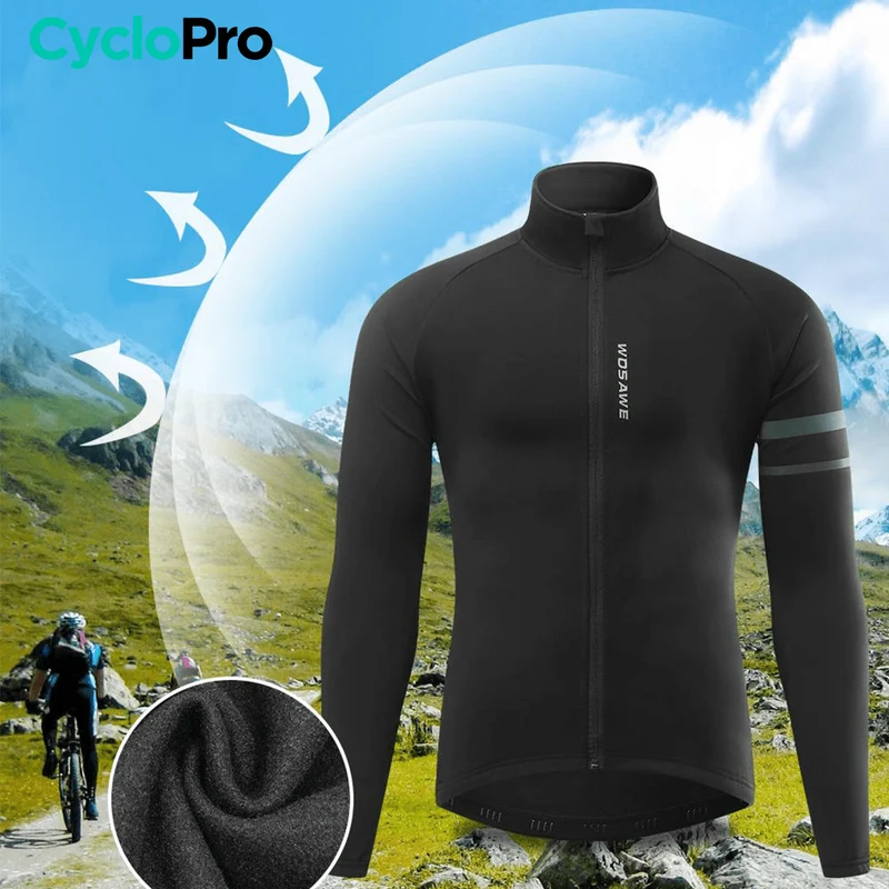 Veste Thermique Cyclisme Noire - Mountain+