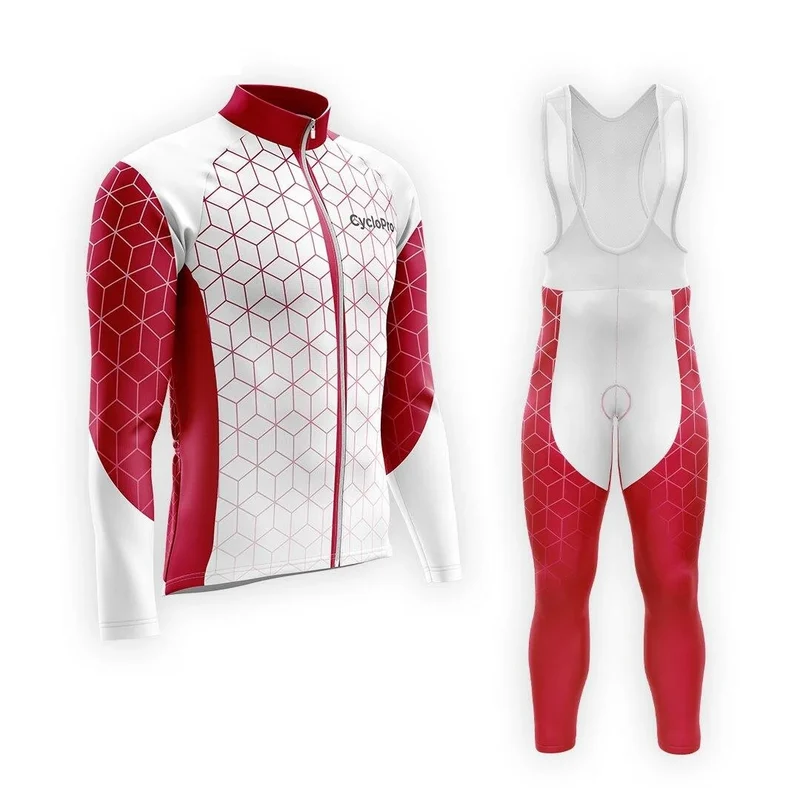 TENUE CYCLISTE AUTOMNE HOMME GRENAT - CUBIC+