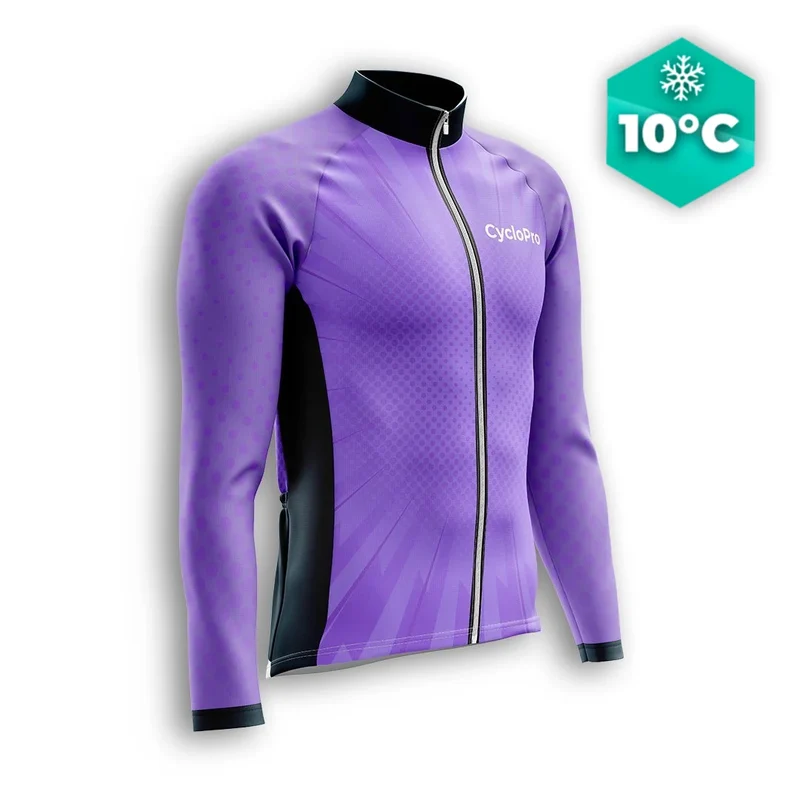 MAILLOT LONG DE CYCLISME AUTOMNE VIOLET - SPEED+