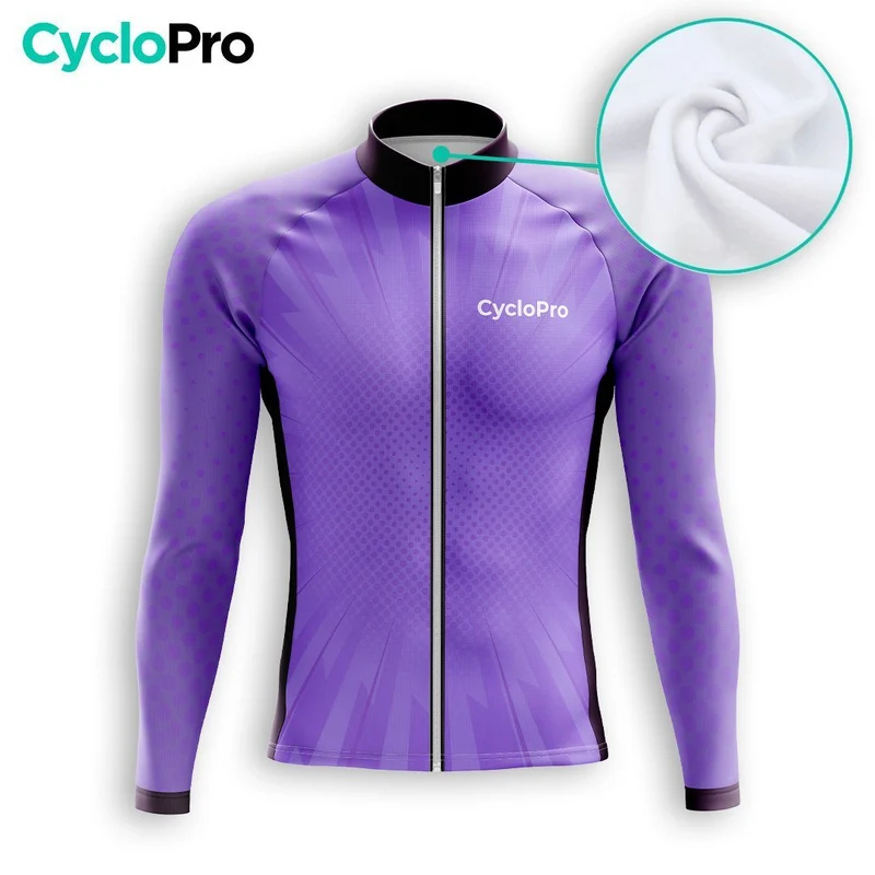 MAILLOT LONG DE CYCLISME AUTOMNE VIOLET - SPEED+