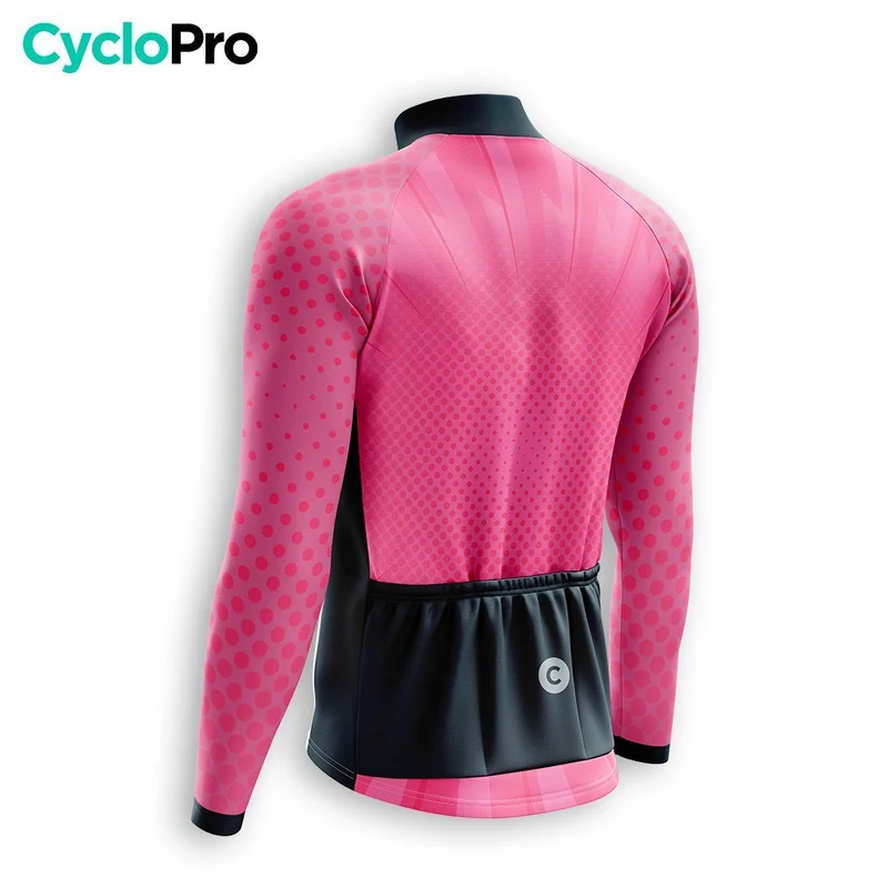 MAILLOT LONG DE CYCLISME AUTOMNE ROSE - SPEED+