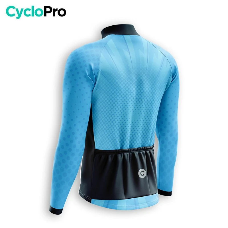 MAILLOT LONG DE CYCLISME AUTOMNE BLEU - SPEED+