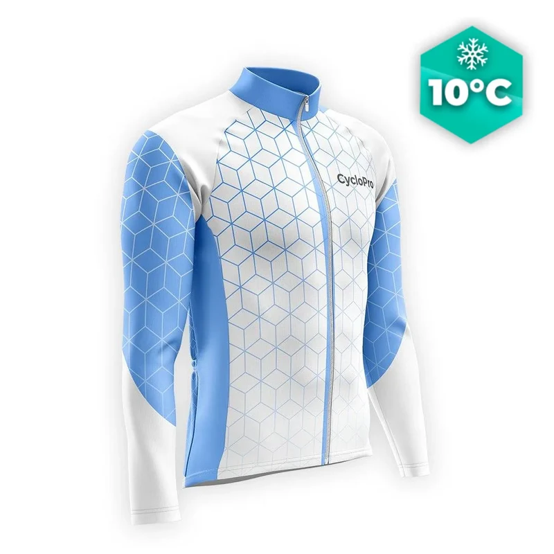 MAILLOT LONG DE CYCLISME AUTONOMNE BLEU - CUBIC+