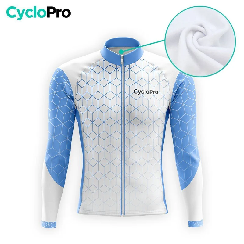 MAILLOT LONG DE CYCLISME AUTONOMNE BLEU - CUBIC+