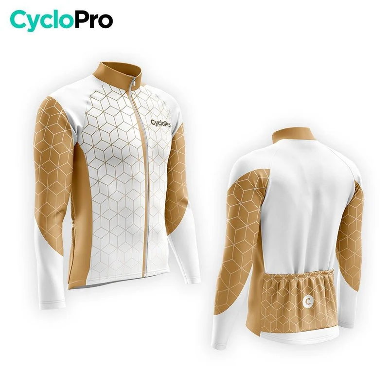 MAILLOT LONG DE CYCLISME AUTOMNE MARRON - CUBIC+