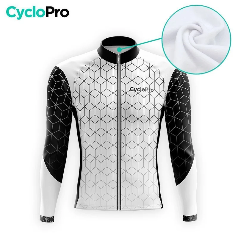 MAILLOT LONG DE CYCLISME AUTOMNE NOIR - CUBIC+