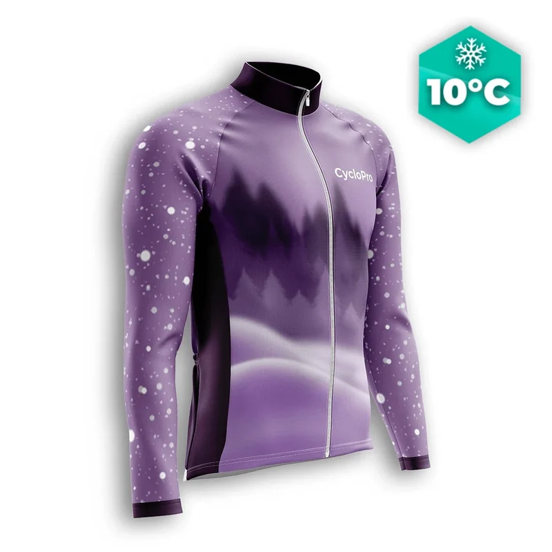 MAILLOT LONG DE CYCLISME AUTOMNE VIOLET - SNOW+