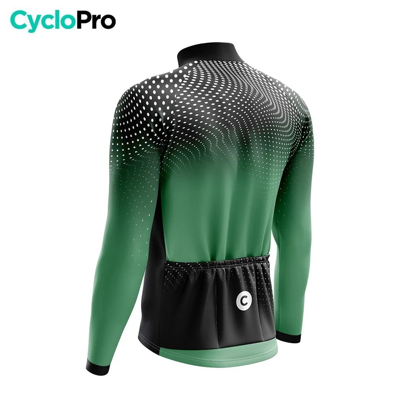 MAILLOT LONG DE CYCLISME AUTOMNE VERTE - DIMENSION+