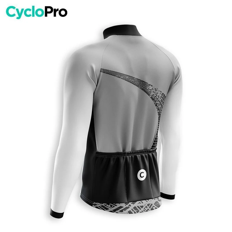 MAILLOT LONG DE CYCLISME AUTOMNE GRIS - TRACE+