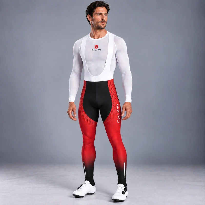 COLLANT CYCLISTE AUTOMNE HOMME ROUGE - DIMENSION+