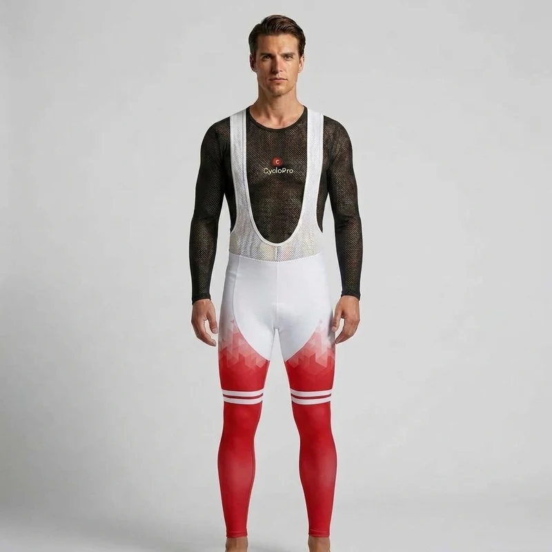 COLLANT CYCLISTE AUTOMNE HOMME ROUGE - CRISTAL+