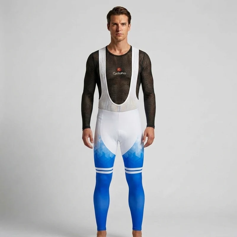 COLLANT CYCLISTE HIVER HOMME BLEU - CRISTAL+