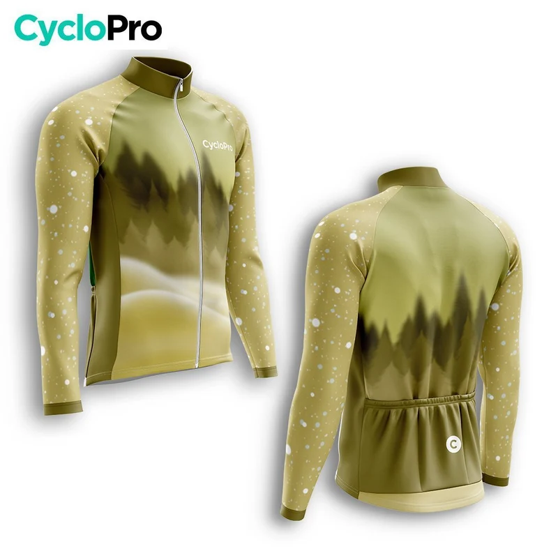 MAILLOT LONG DE CYCLISME HIVER JAUNE - SNOW+