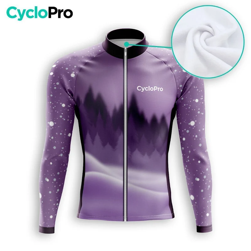 MAILLOT LONG DE CYCLISME HIVER VIOLET - SNOW+
