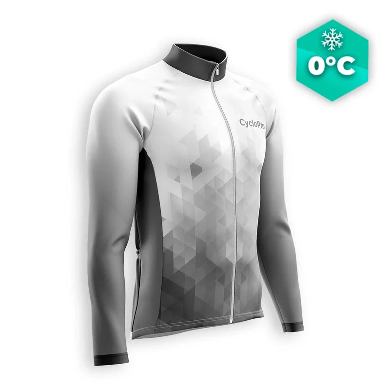 MAILLOT LONG DE CYCLISME HIVER NOIR - CRISTAL+