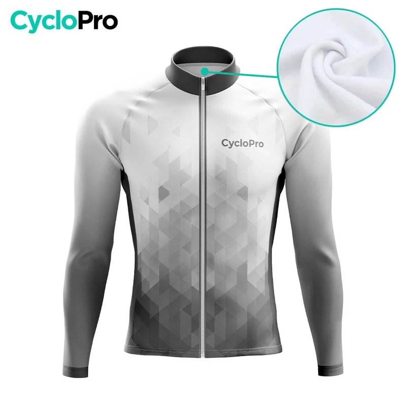 MAILLOT LONG DE CYCLISME HIVER NOIR - CRISTAL+