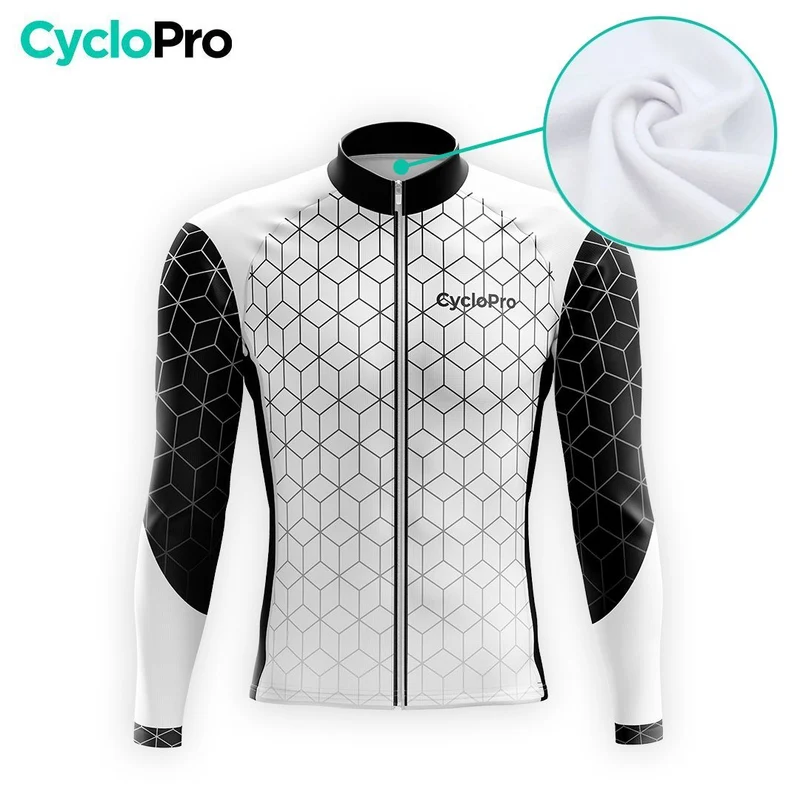 MAILLOT LONG DE CYCLISME HIVER NOIR - CUBIC+
