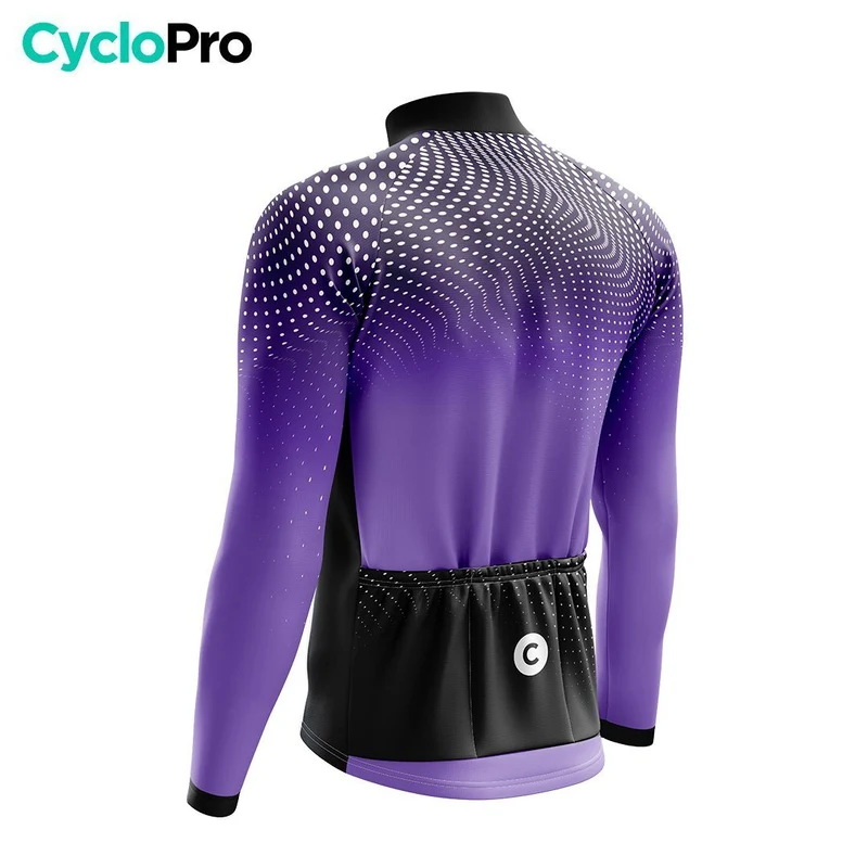 MAILLOT LONG DE CYCLISME AUTOMNE VIOLET - DIMENSION+