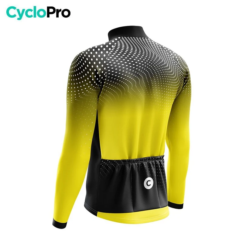 MAILLOT LONG DE CYCLISME HIVER JAUNE - DIMENSION+