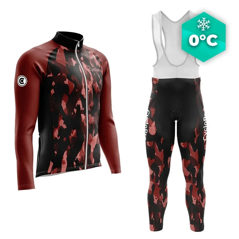 TENUE CYCLISTE HIVER ROUGE - COMMANDEUR