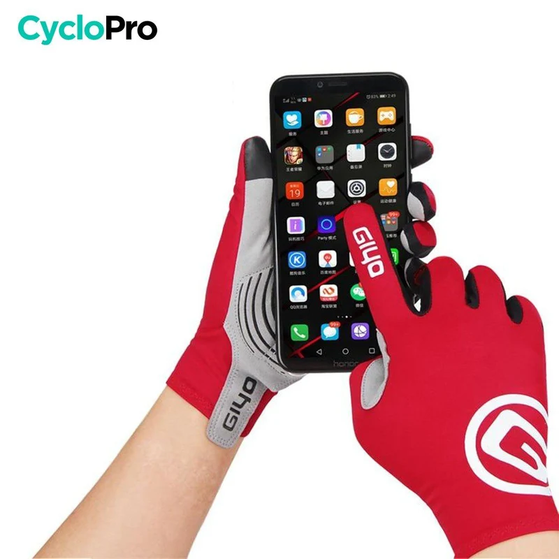 Gants vélo d'automne Rouge - Skin+