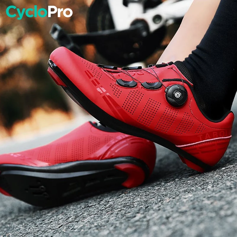 Chaussures vélo de route rouges - Road+