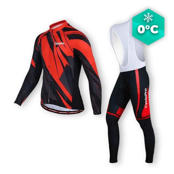TENUE CYCLISTE HIVER ROUGE - ABSTRACT+