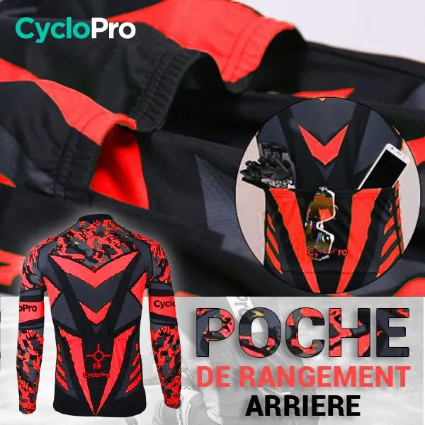 TENUE CYCLISTE AUTOMNE ROUGE - SQUAD+