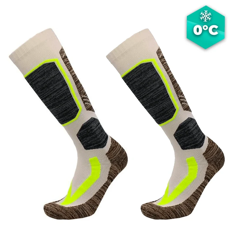 Chaussettes cyclisme hiver blanches - Confort+
