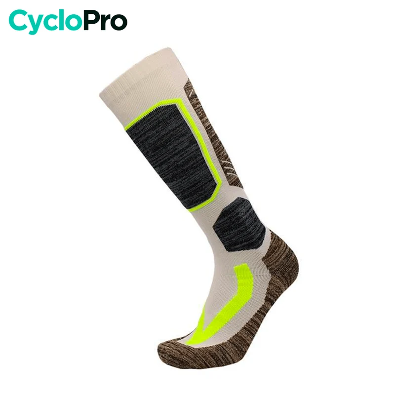 Chaussettes cyclisme hiver blanches - Confort+