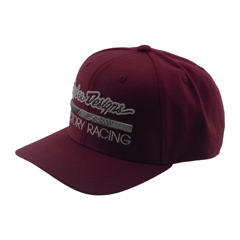Curved Bill Snapback Troy Lee Designs Factory Racing Burgundy / Gray