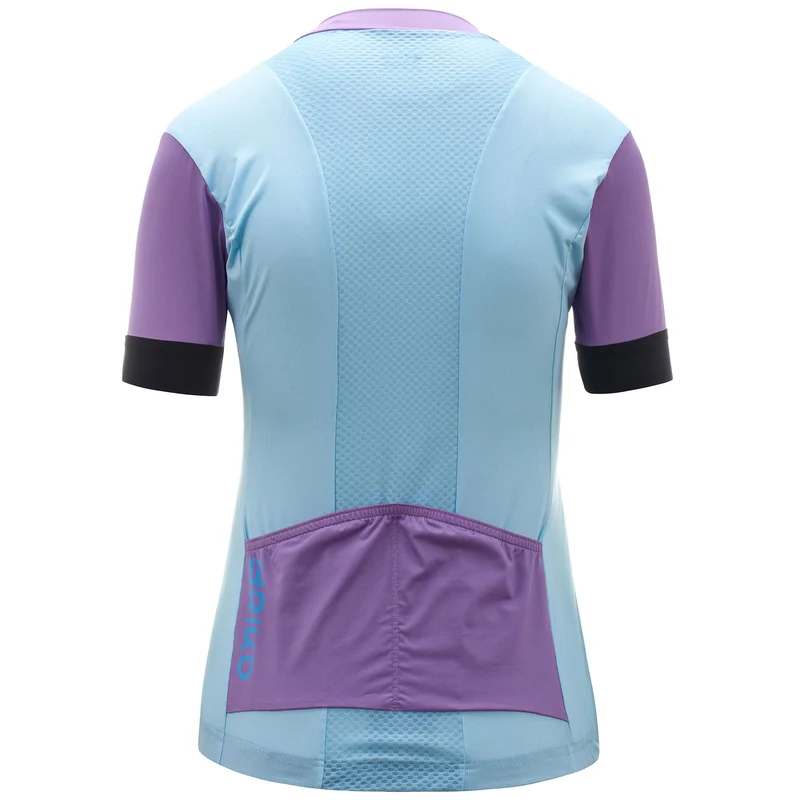 JERSEYKA STRIPE LADY - Active Jerseys - Shirt - Woman - Azure Ice-Violet Bilberry-Black