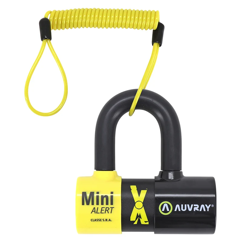 Antivol U / Bloque Disque Auvray Xtrem Mini Alert Avec Alarme Sonore 44 X 66 Mm Diam 16Mm Avec Cordon De Rappel (Classe Sra) (3 Cles)
