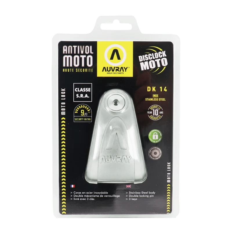Antivol Bloque Disque Auvray Dk14 Diam 14Mm Inox (Classe Sra)