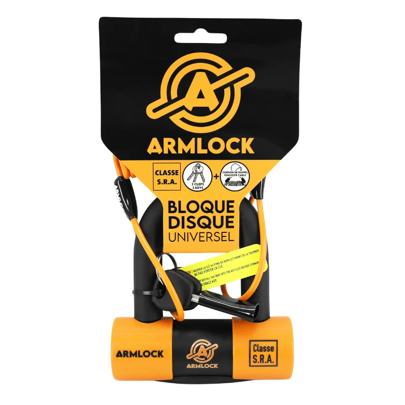 Antivol U / Bloque Disque Armlock Ck5 Mini 52X65Mm Diam 16Mm Avec Cordon De Rappel | SRA