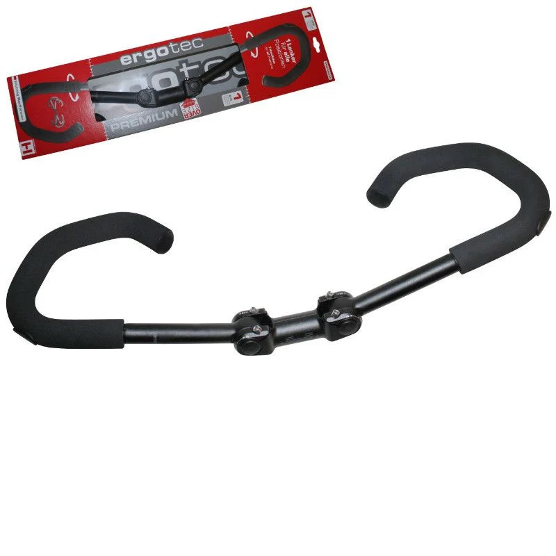 CINTRE CITY/TREKKING ERGOTEC REGLABLE/PLIABLE ALU NOIR DIAM 31,8mm L 600mm (HOMOLOGUE NIVEAU 2)