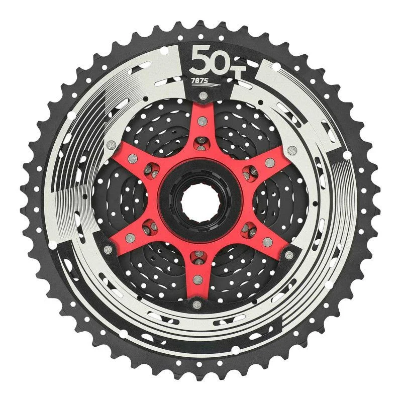 CASSETTE 12V. SUNRACE MZ91 10-50 VTT CORPS XD (EMPREINTE SRAM) (LIVRE EN BOITE) - LIVRE AVEC ADAPTATEUR -