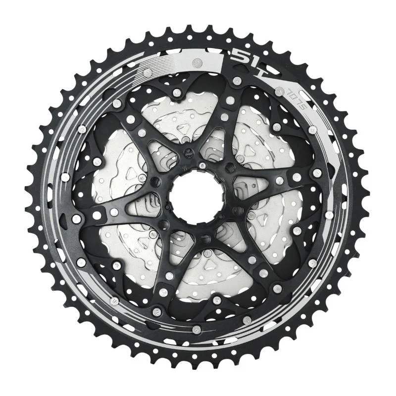 CASSETTE 12V. SUNRACE MZ603 11-51 VTT COMPATIBLE SHIMANO METALLIC SILVER (LIVRE EN BOITE) (11-13-15-17-19-21-24-28-33-39-45-51)