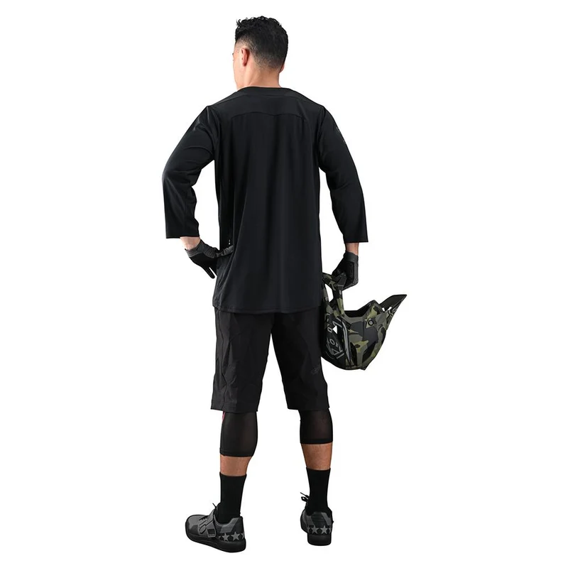 Ruckus 3/4 Sleeve Jersey Solid Black
