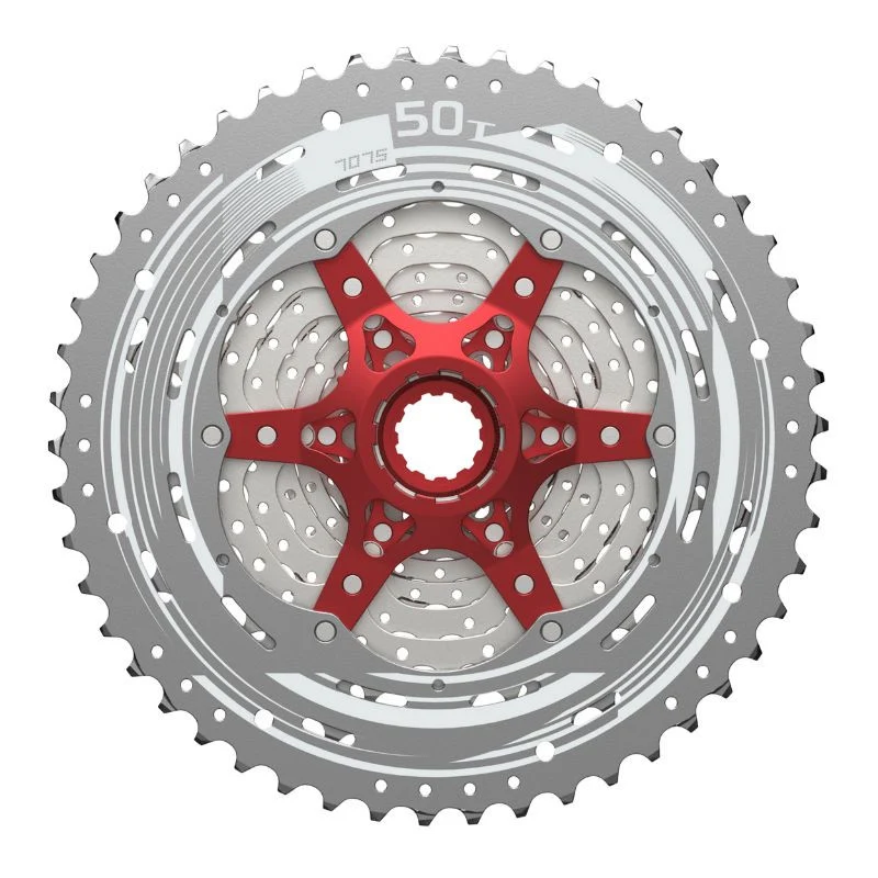 CASSETTE 11V. SUNRACE MX80 11-50 VTT POUR SHIMANO METALLIC ARGENT (LIBRE EN BOITE) (11-13-15-18-21-24-28-32-36-42-50)