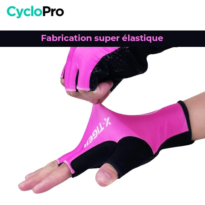 Mitaines Cycliste Femme Rose - Flash+
