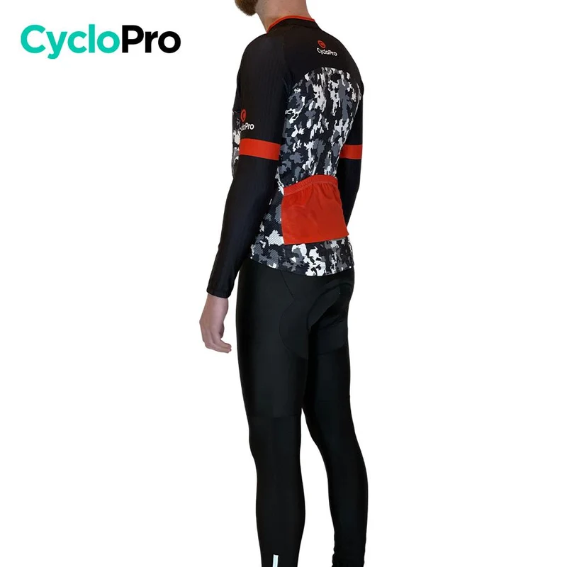 Tenue cycliste Automne Noir et rouge - Military
