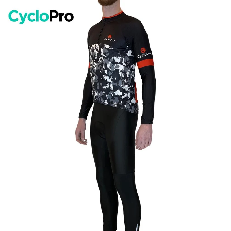 Tenue cycliste Automne Noir et rouge - Military