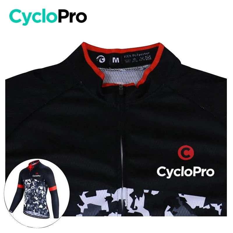 Tenue cycliste Automne Noir et rouge - Military