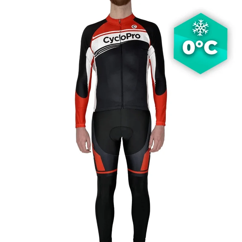 Tenue cycliste hiver rouge - Racing+