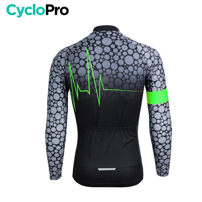 MAILLOT LONG DE CYCLISME VERT - HIVER - PULSATION+