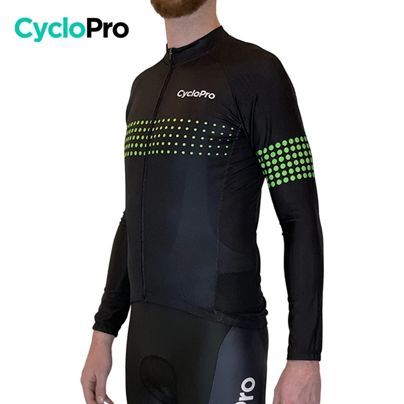 MAILLOT LONG DE CYCLISME VERT - HIVER - LIBERTY+