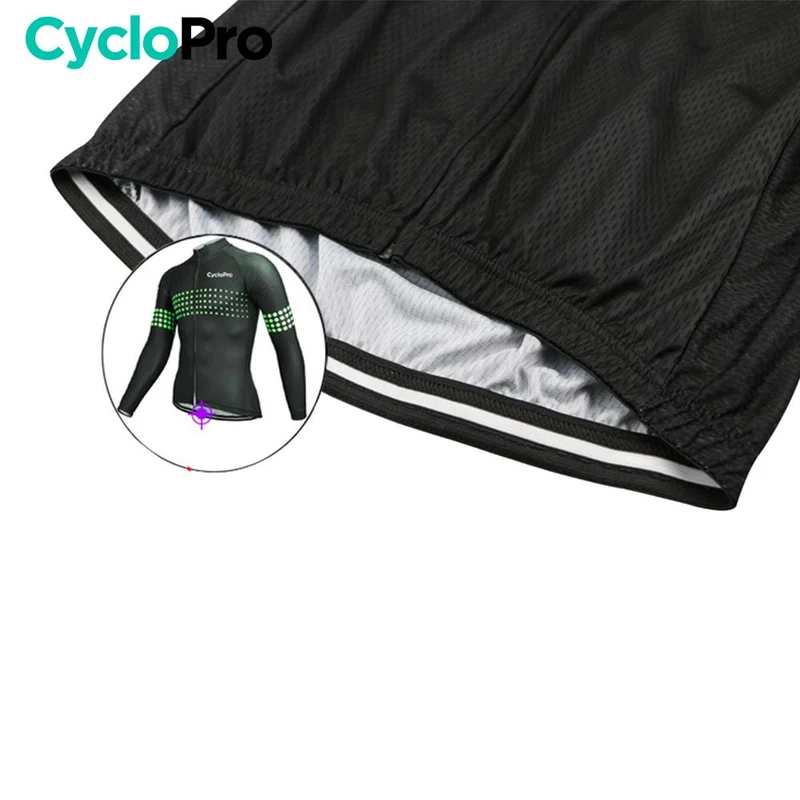 MAILLOT LONG DE CYCLISME VERT - HIVER - LIBERTY+